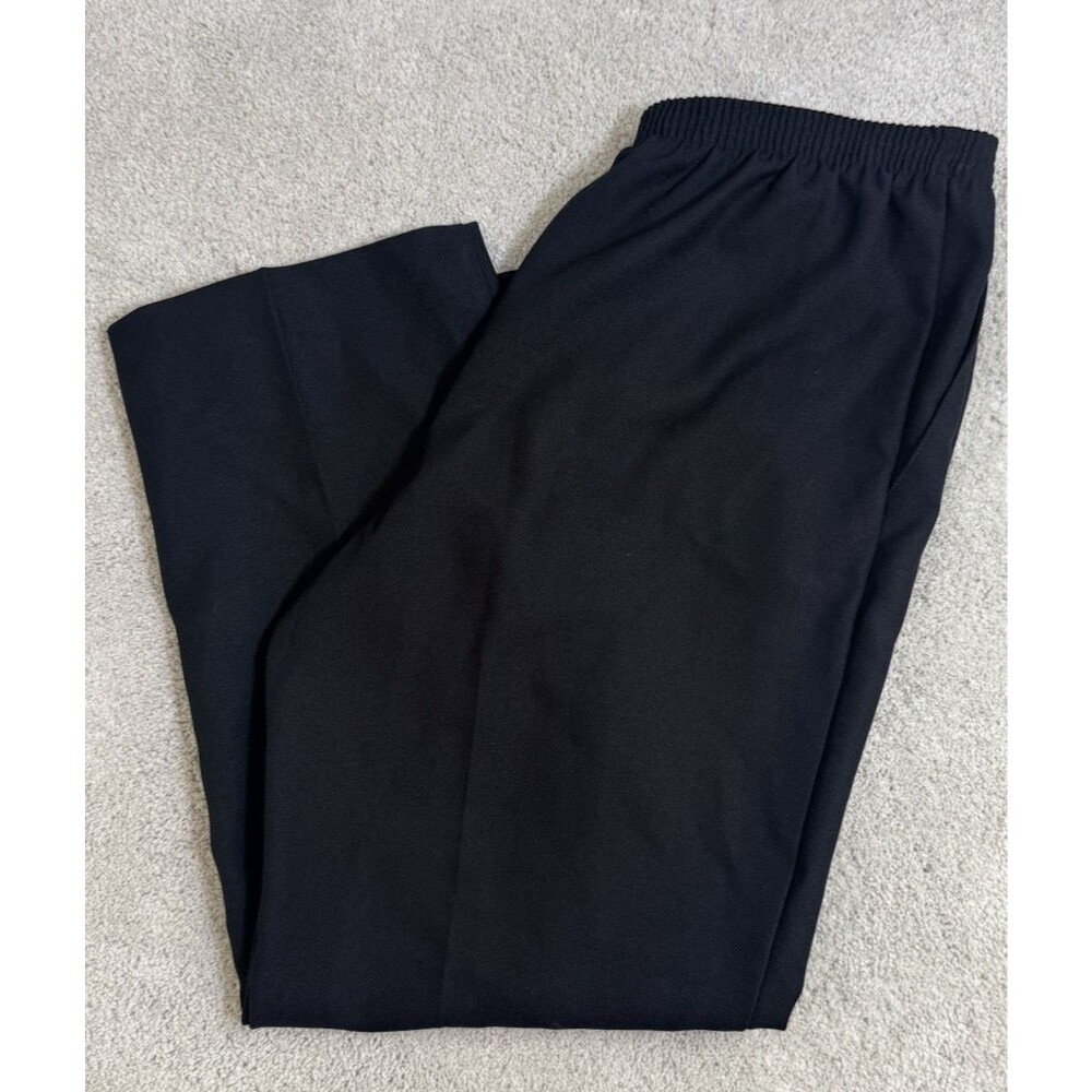 Alfred Dunner Black Pull-On Straight Leg Petite Pants - Polyester Twill 12P